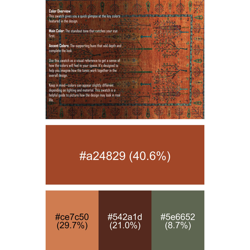 Amayha Floral Indoor Rug, Rectangle 5' x 7'