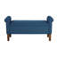 Banc rembourré spacieux avec rangement bleu pour espaces de vie élégants
