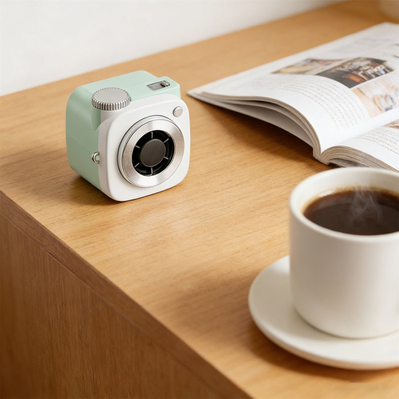 Petit ventilateur portatif puissant pour un voyage en plein air, green