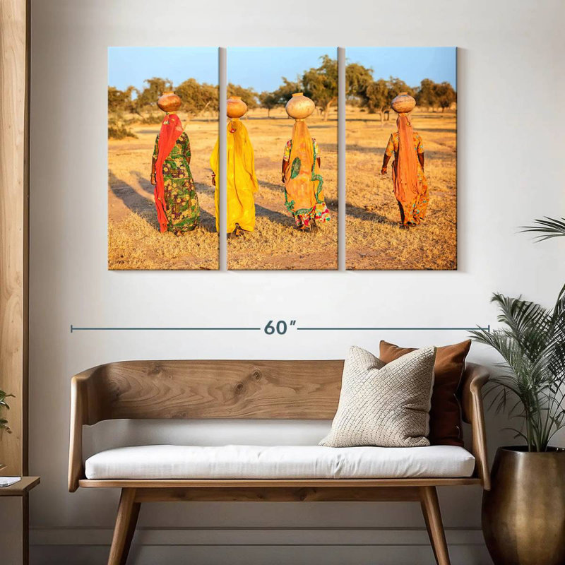 Leisha Rajasthani Water Women, 32" H x 50" W