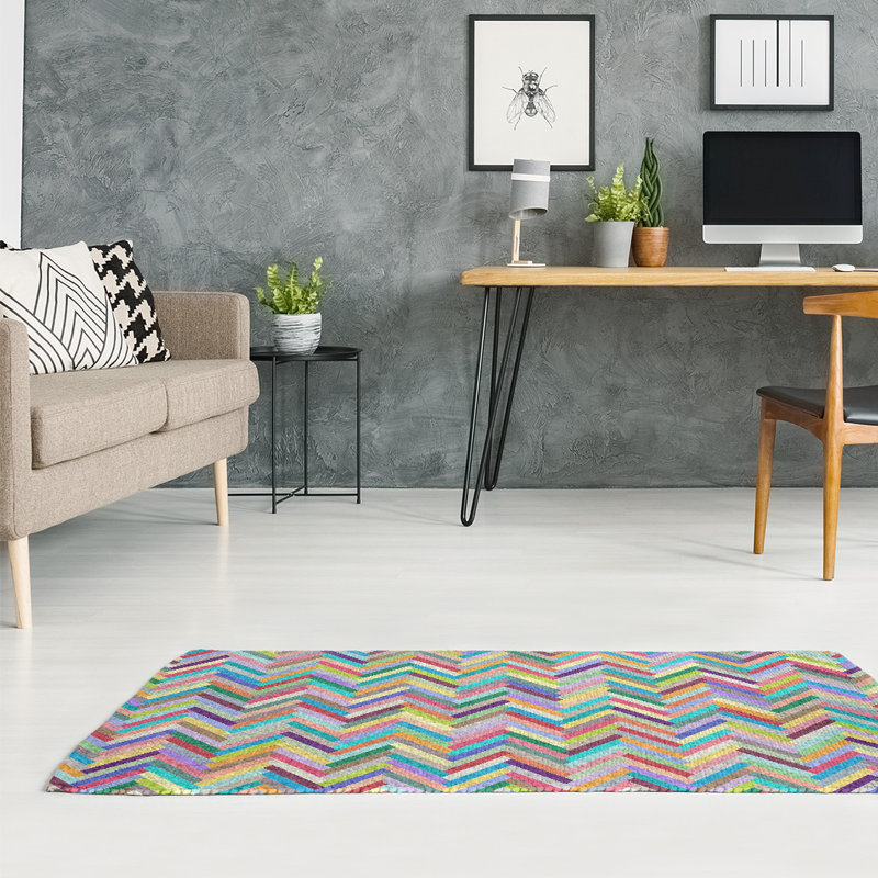 Chenille Geometric Indoor Rug, Rectangle 3' x 5'