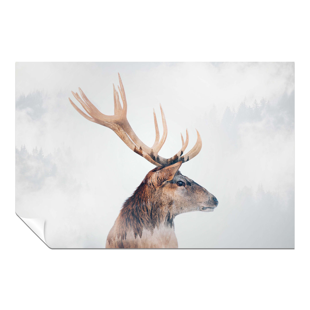 Panther Print Fine Art Prints Deer In A Foggy Forest Artistic Unframed Poster, Pictures For Home Walls, Bedroom, Living Room & Bathroom Decor