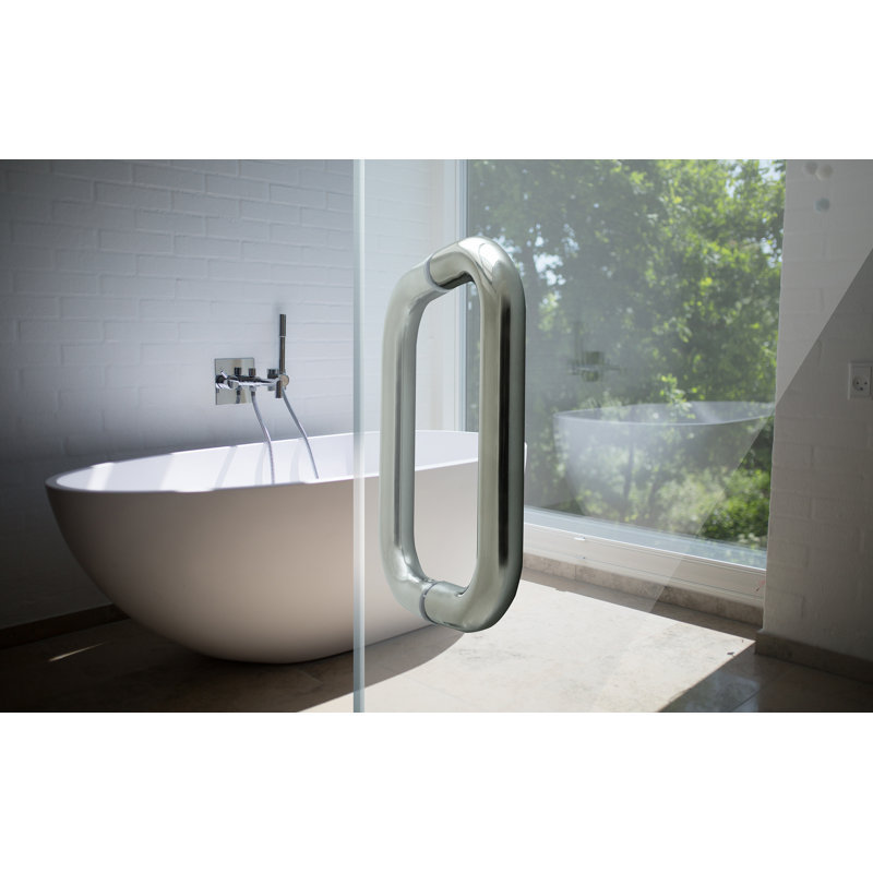 Shower Door Handle, Polished Steel