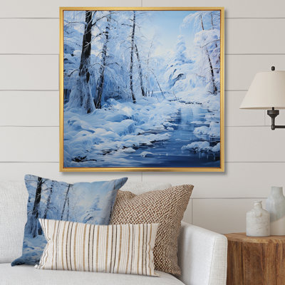 «White and Blue Winter Woodscape», art mural fruits