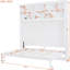 Grand lit escamotable mural avec tablettes supérieures et USB, blanc