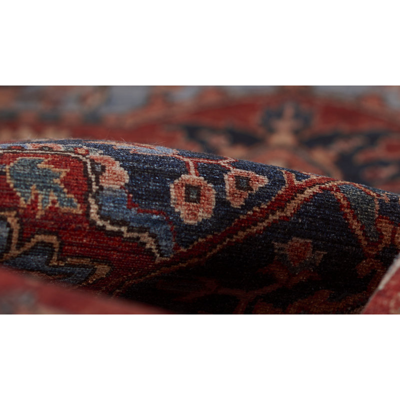 Geetha Oriental Red/Blue Area Rug, Rectangle 5' x 7'6"