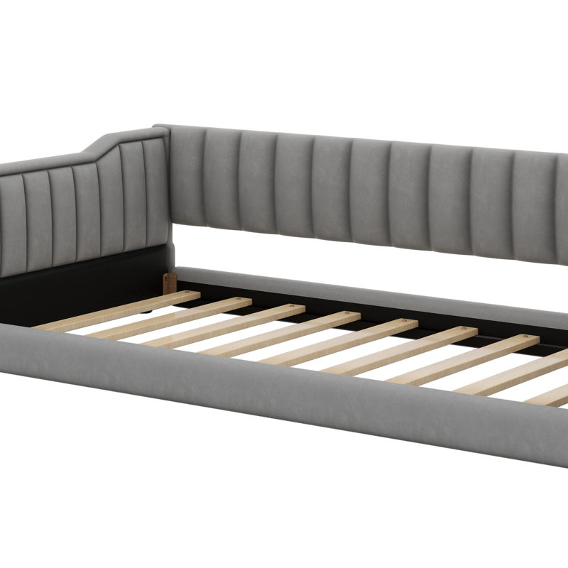 Upholstery Daybed And Side Storage Pocket, Gris
