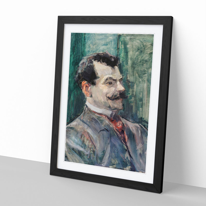 Portrait of Andre Rivoire by Henri de Toulouse-Lautrec - Framed Print, 48cm H x 36cm W x 2cm D, Black Framed