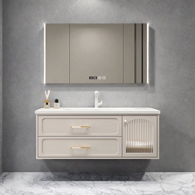 French cream style rest room bathroom cabinet