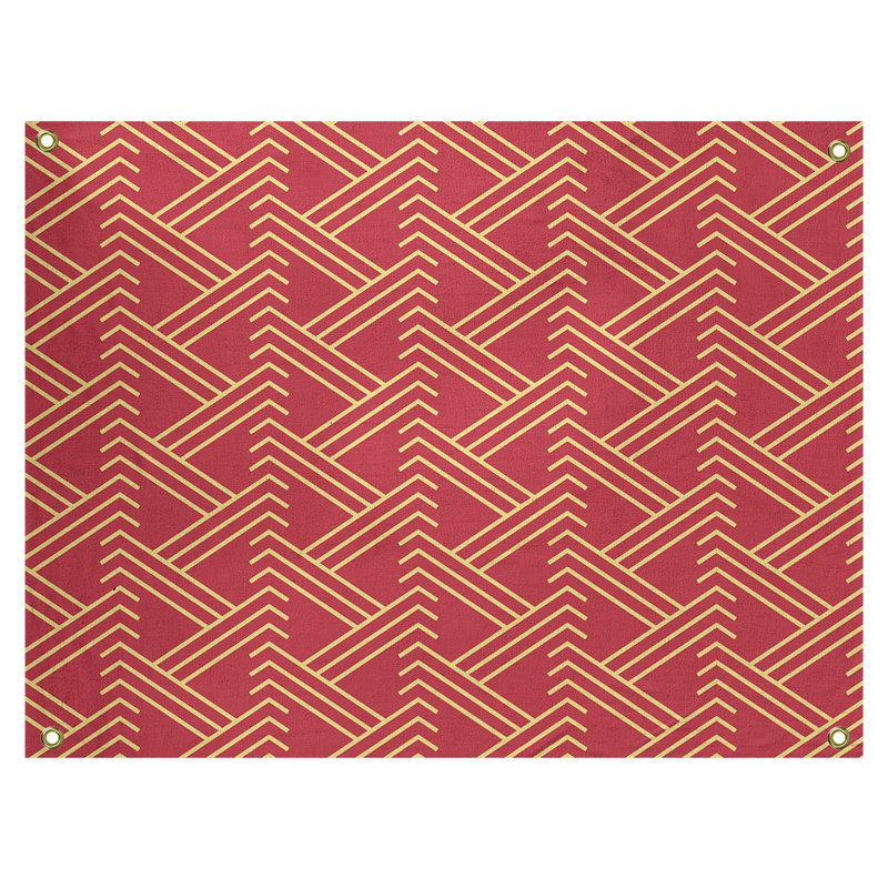 Tapisserie, H 26 po x l 36 po, Rouge/jaune