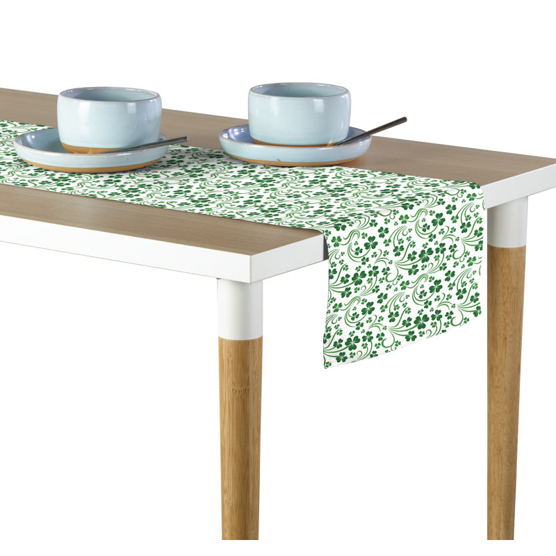 Evatt Shamrock Scroll Table Runner, 72" L x 12" W