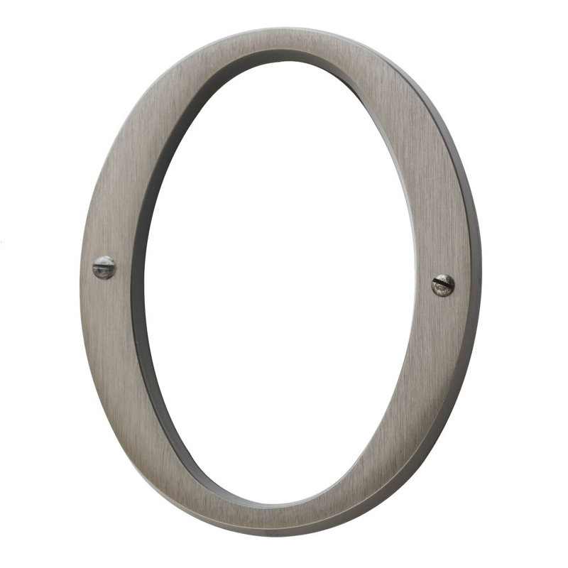 4.75" H Brass House Number, 0, Polished Chrome