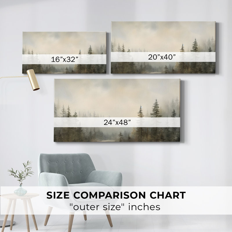 Série paysage - CMXCIX - Toile tendue avec châssis - Prêt à accrocher, H 24 po x l 48 po