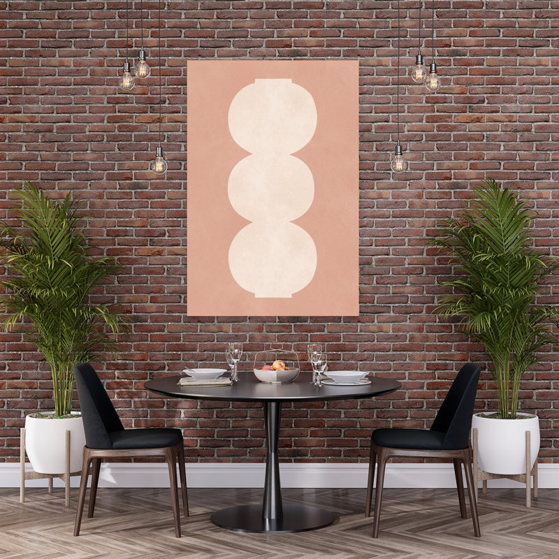 «Earthy Stacked Vessels», reproduction d'art géométrique murale contemporaine abstraite, 60" H x 40" W