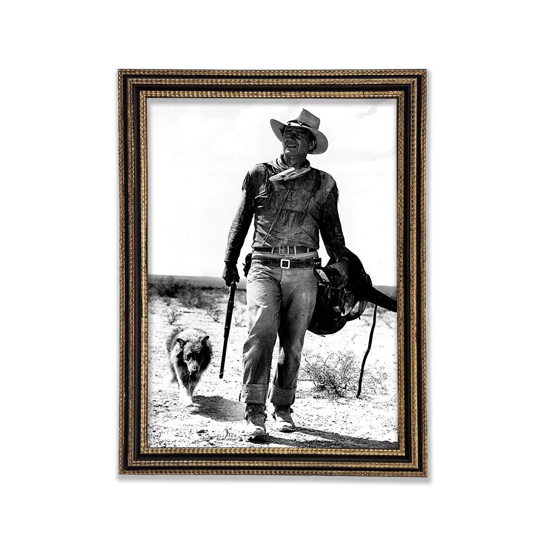 John Wayne mit Hund - Druck