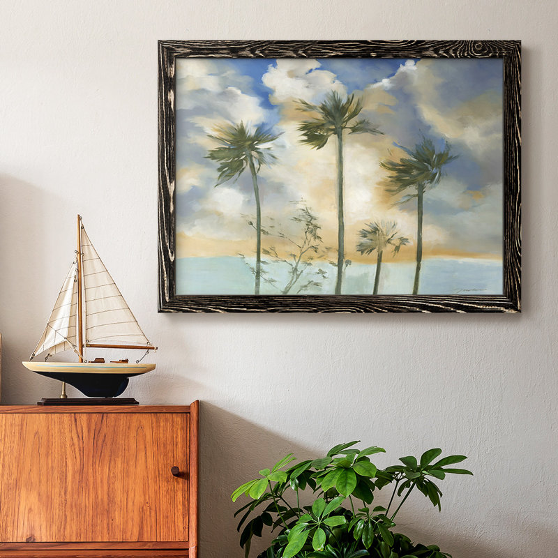 «Palmiers dans le vent», reproduction sur toile, Noir, H 26 po x l 38 po x P 1,5 po