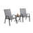 3 Piece Patio Set, Outdoor Camping Chairs With Breathable Textilene Fabric, Folding Table With Steel Table Top, 2Chairs And 1Table Set-826227613