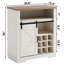 Armoire de rangement rustique avec porte de grange coulissante et tablette à vin, solide et imperméable pour atelier de physique