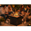 Foyer de table 30 po carré au gaz propane 50 000 BTU avec verre de feu et rangement caché - Structure en acier noir
