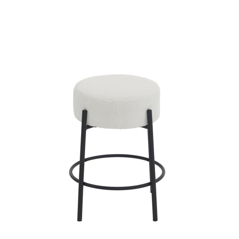 Tabouret de bar Kynlee, Ivoire ivoire, Tabouret de comptoir (siège d'une hauteur de 24 p, 2