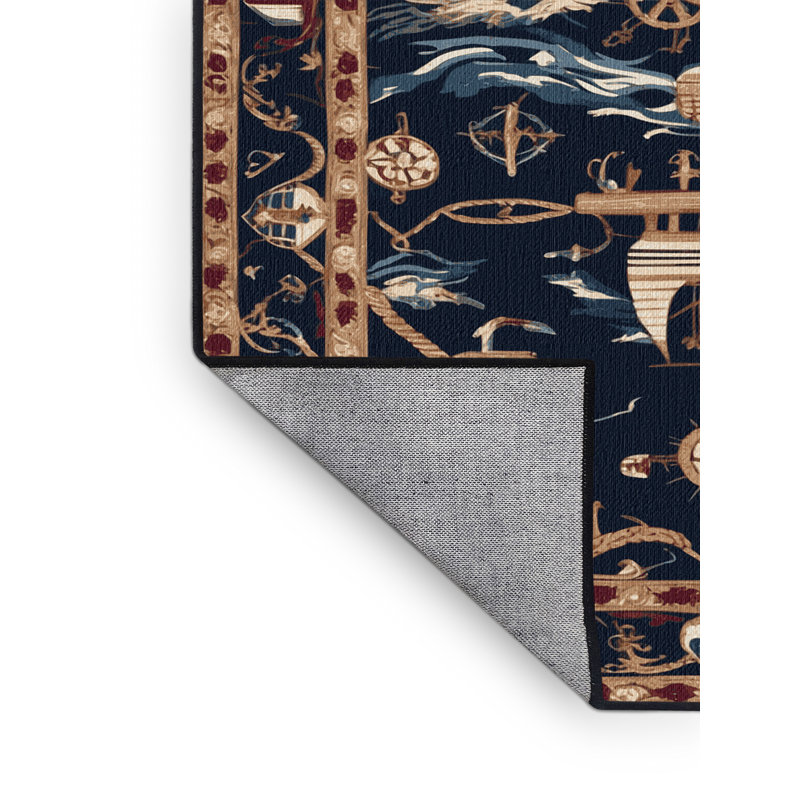 Tapis persan gris lavable à la machine, Carré 4 pi