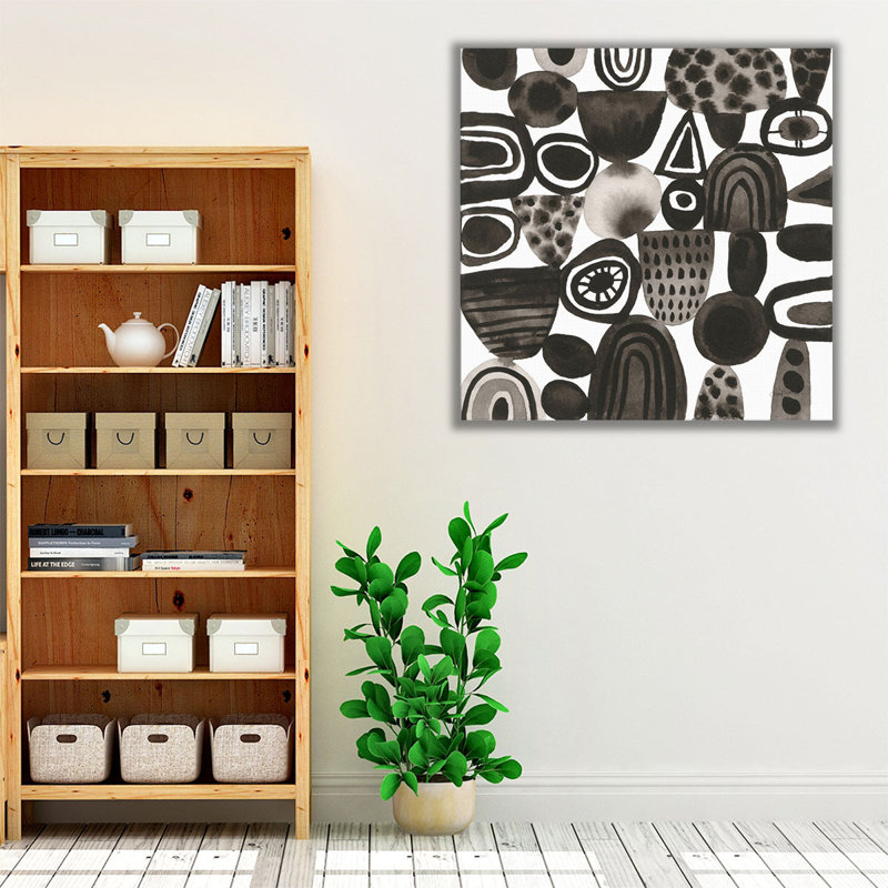 Quirky I Black and White - reproduction d'art sur toile, H 20 po x l 20 po