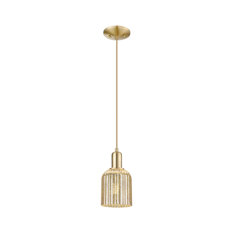 Mini luminaire suspendu suspendu 1 lumière Downtown, H 10 po x l 5 po x P 5 po, Mercure, Bronze champagne