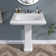 Ogonbrick 26'' Vitreous China Rectangular Bathroom Pedestal Sink with Overflow in White