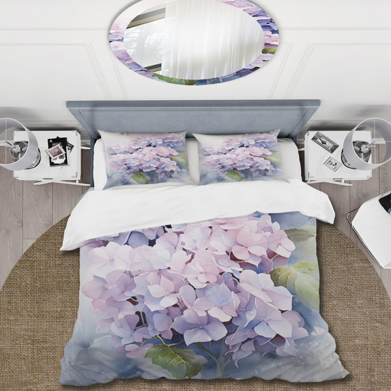 Ensemble de housse de couette en microfibre / polyester mauve, Housse de couette simple + 1 taie décorative stan