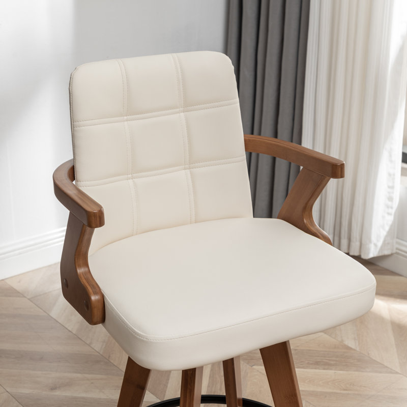 Corrales Swivel Bar Stool, Beige, Bar Stool (78.7cm Seat Height)