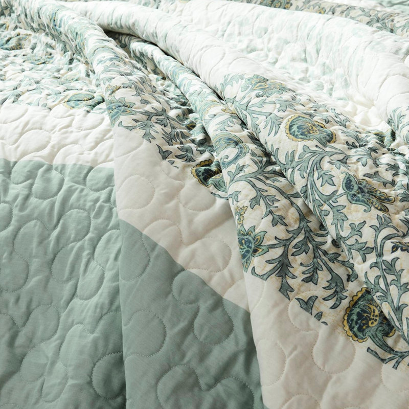 6 pièces en coton, double / grand, réversible avec coussins décoratifs, Courtepointe double / grand + 5 pièces supplémen
