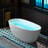 Spark WOODBRIDGE 63" L x 28-3/8" W Luxury Contemporary Solid Surface Stone Resin Freestanding Bathtub-116445085