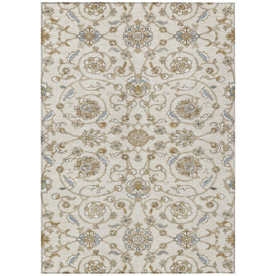 Irene Ivory Washable Indoor-Outdoor Rug - 