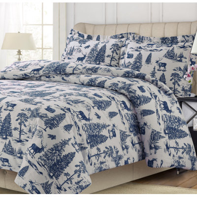 Cabin / Lodge Flannel Toile Duvet Cover