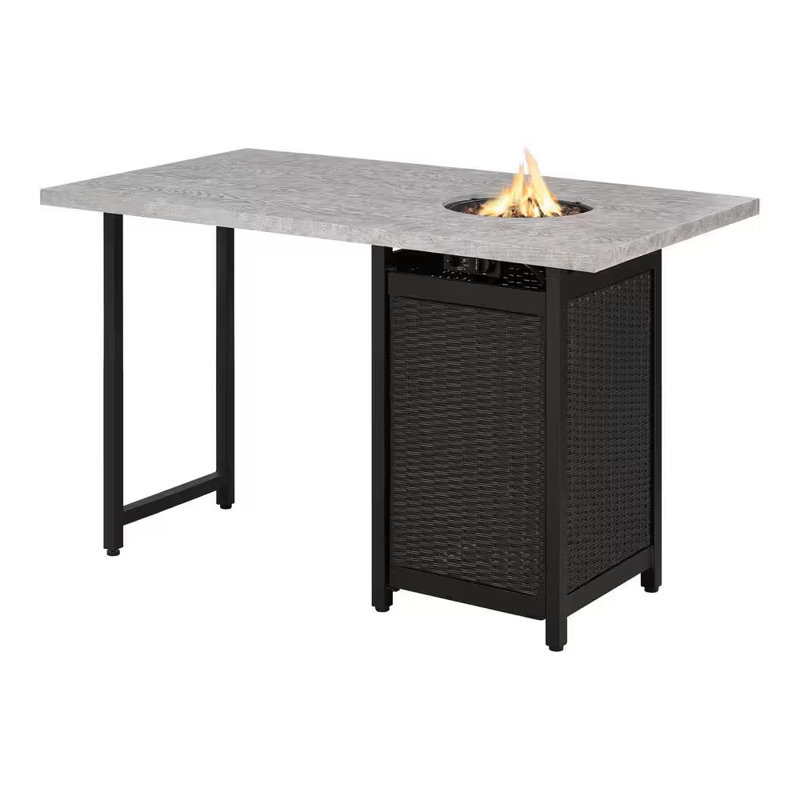 Rectangular Outdoor Gas Fire Pit Table