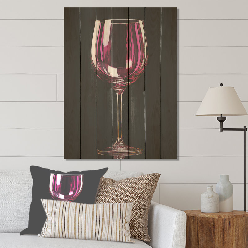 Shiraz Wine Silhouette Twilight - impression de vin sur bois, H 40 po x l 30 po