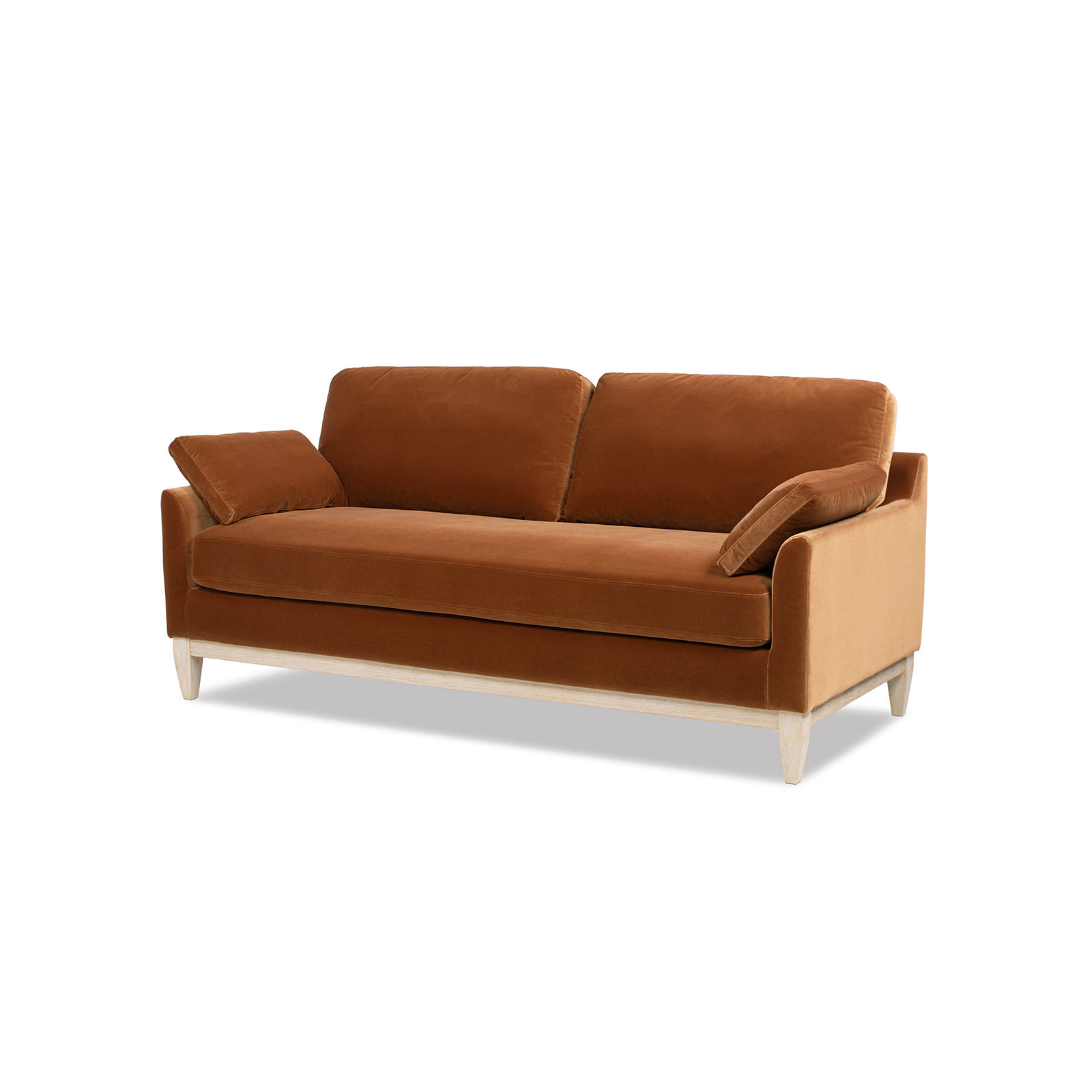 Pera 76" Upholstered Sofa, Burnt Orange Velvet