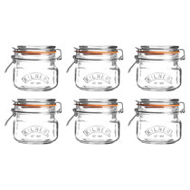 Glass Mason Jars - Clamp Lid - Round - Clear - 1.7oz. - 10 Count Box