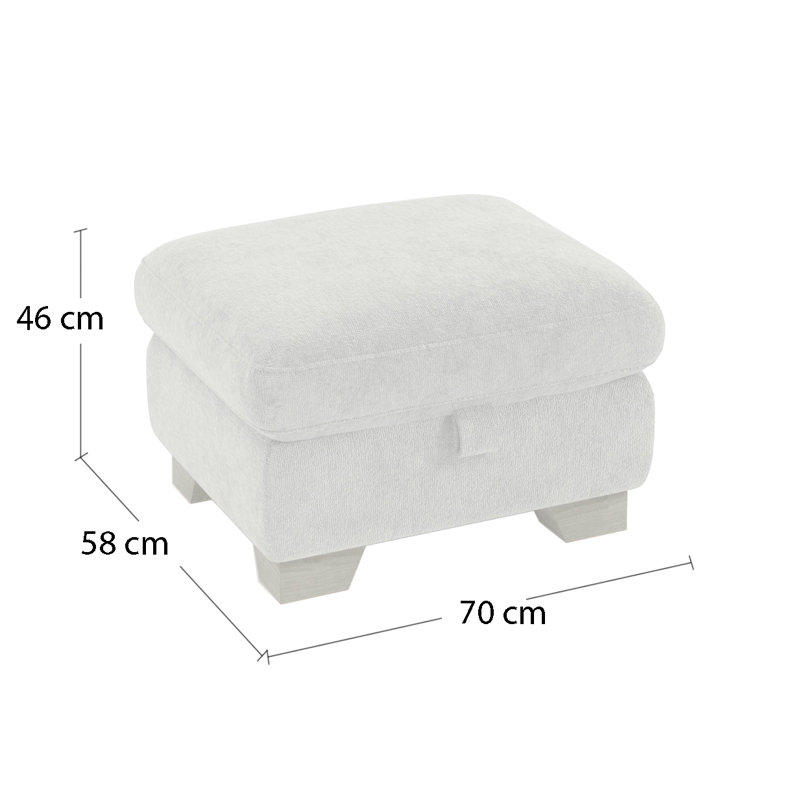 Missouri 70cm Wide Square Solid Colour Standard Ottoman