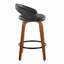 Ensemble de tabourets de bar pivotants contemporains à hauteur fixe en bois de noyer et similicuir-716465037