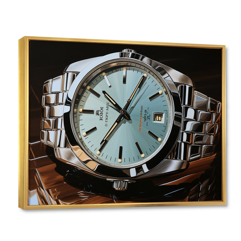 Lakotah Luxury Watch Silver Dawn II, 30" H x 40" W, Cadre flottant doré