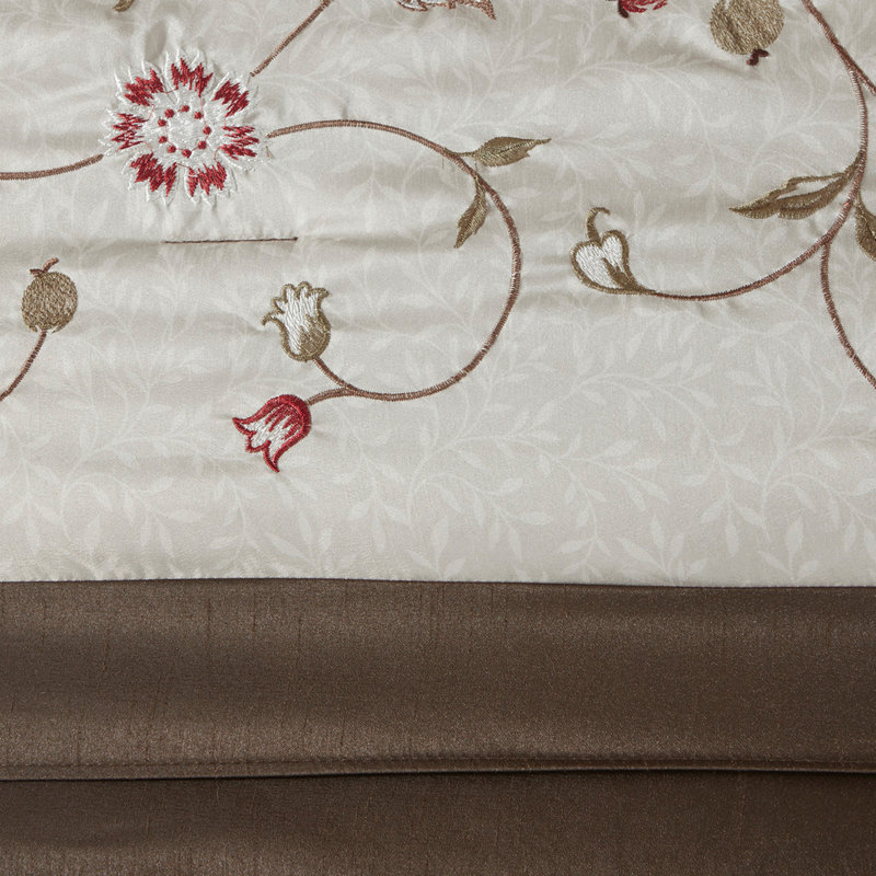 Embroidered 7 Piece Comforter Set Red