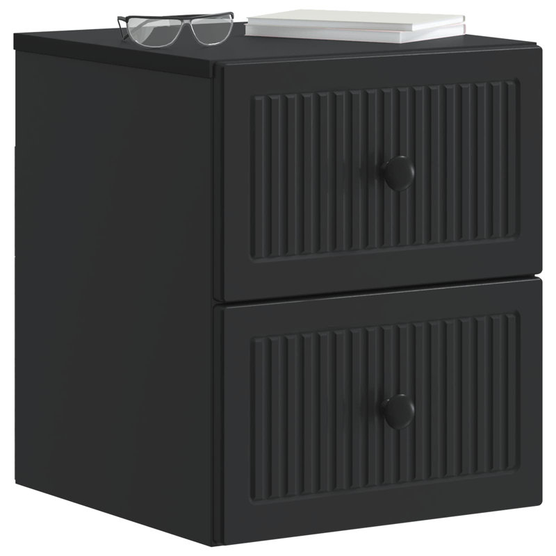 33cm W Manufactured Wood Bedside Table, Black