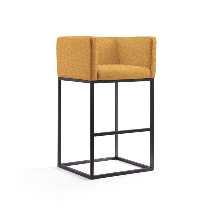 Upholstered Counter Stool with Metal Frame