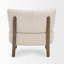 Fauteuil d'appoint en tissu brun foncé et tissu crème mozan