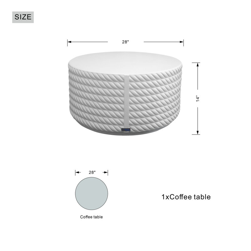 Table basse d'extérieur circulaire L 28 po x l 28 po