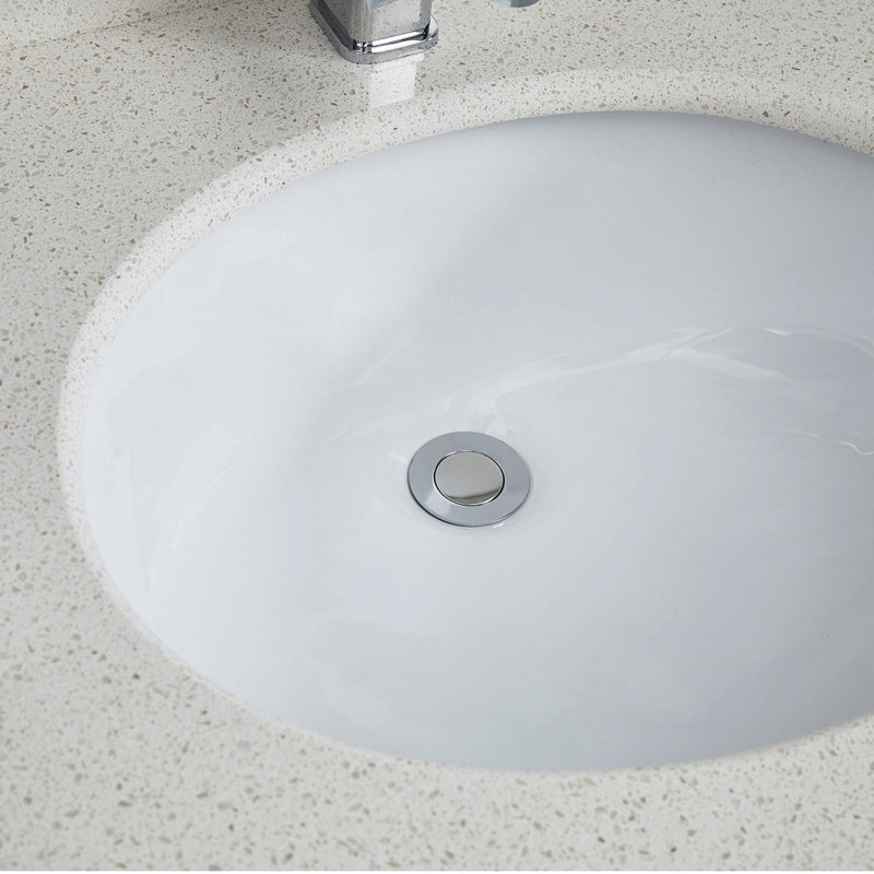 Lavabo de salle de bain ovale encastré blanc
