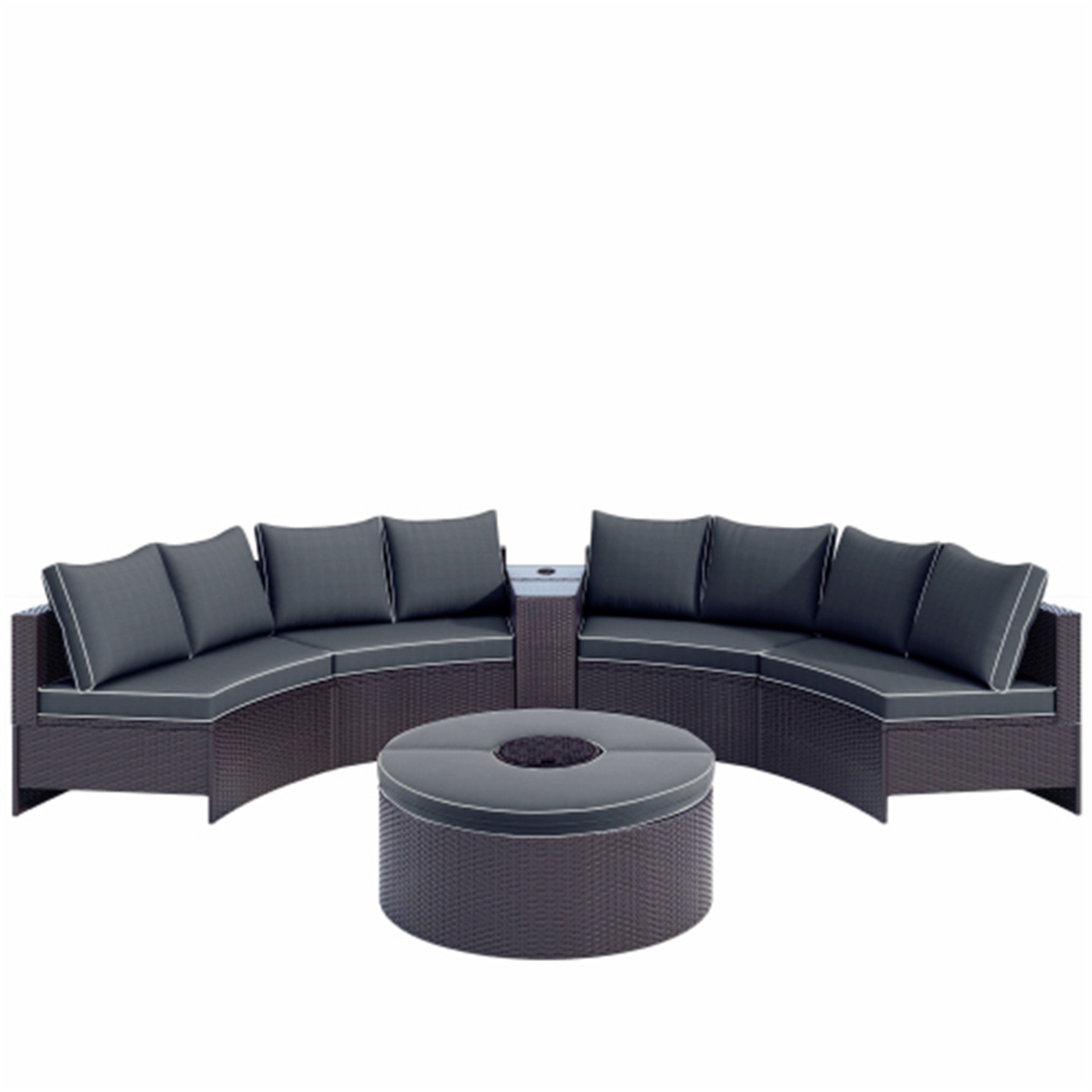 Longshore Tides Auturo 6 Pieces Outdoor Sectional Half Round Patio Sofa