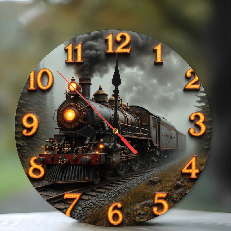Horloge de train à vapeur rétro