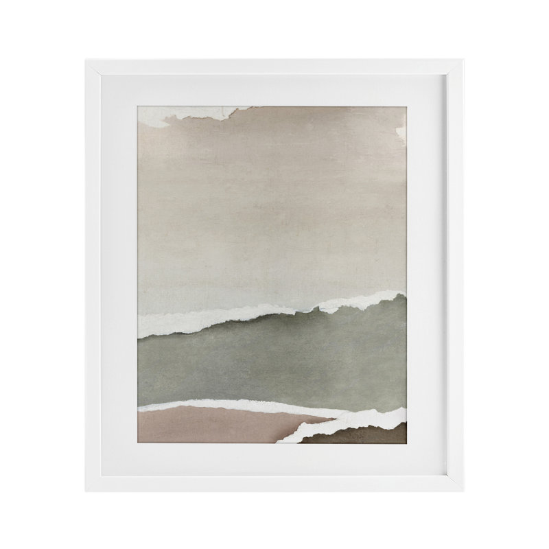 Torn Whispers Abstraction, reproduction encadrée sous verre, design par Emma Peal, H 16 po x l 13 po, Cadre blanc côtier